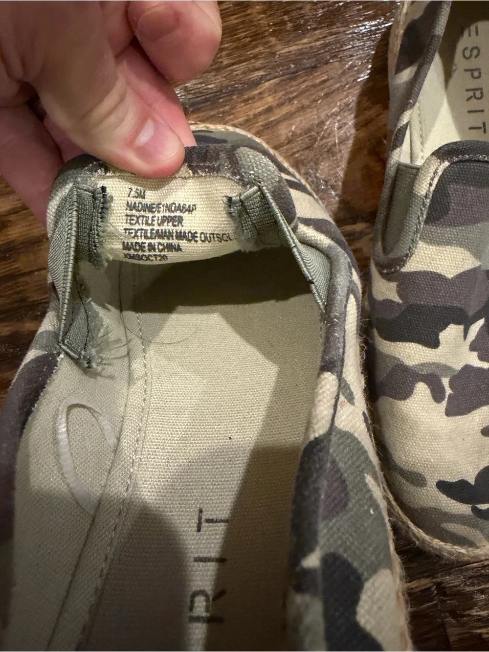 Esprit Women’s Erika Camouflage Slip-On Espadrilles - Green & Brown